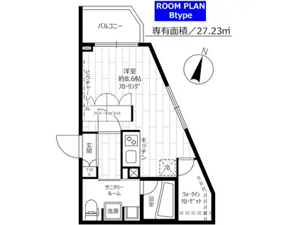 ステージグランデ世田谷上野毛アジールコート(ワンルーム/1階)の間取り写真