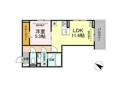 D CREST八幡3丁目(1LDK/2階)の間取り写真