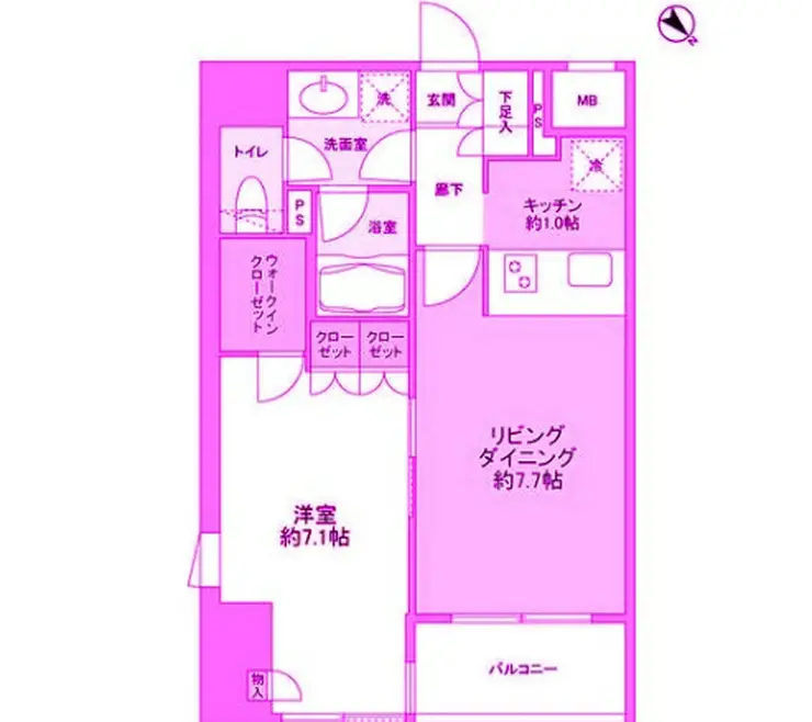 ルメイユ横浜関内 4階階 間取り