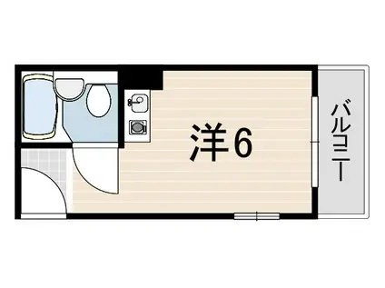 シティープラザあしや(ワンルーム/1階)の間取り写真