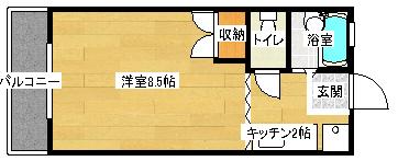 ABODE21(1K/3階)の間取り写真
