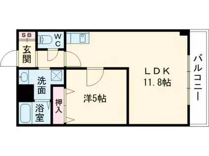 M PLAZA津田駅前12番館(1LDK/4階)の間取り写真