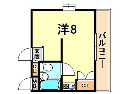 ストーク西灘(ワンルーム/1階)の間取り写真