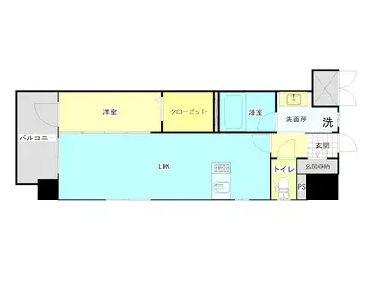 デザイナープリンセス旦過(1LDK/9階)の間取り写真