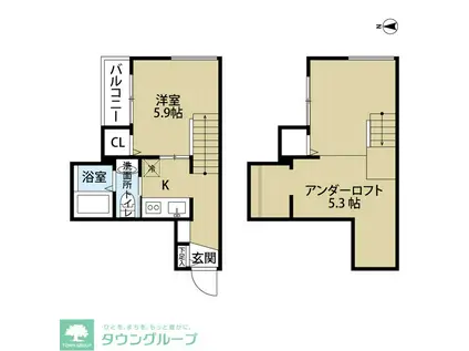 GECK南片江(ワンルーム/2階)の間取り写真