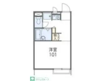 レオパレスベルヴィル湘南(1K/1階)の間取り写真