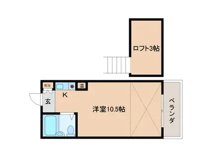 シティパレス21奈良寺町(ワンルーム/3階)の間取り写真