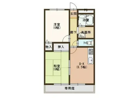 リバーサイド香呂(2DK/1階)の間取り写真