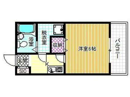 アパートメント翆月(1K/3階)の間取り写真