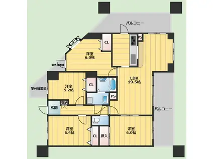 ステイツ千里桃山台(4LDK/3階)の間取り写真