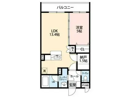 アーバン・フラッツ加西(1LDK/3階)の間取り写真