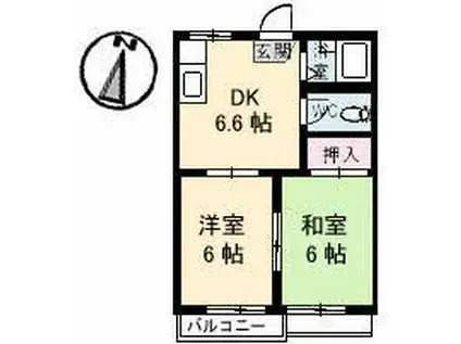 シーサイド・ハイツ A棟(2DK/2階)の間取り写真