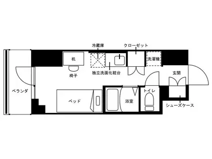 MIRAIフォレスタ仙台青葉通(ワンルーム/13階)の間取り写真