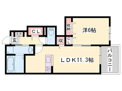 PLATA I(1LDK/1階)の間取り写真