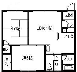 チェリーハイツ(2LDK/2階)の間取り写真
