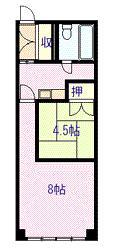 東ハイツ8・8(1DK/3階)の間取り写真
