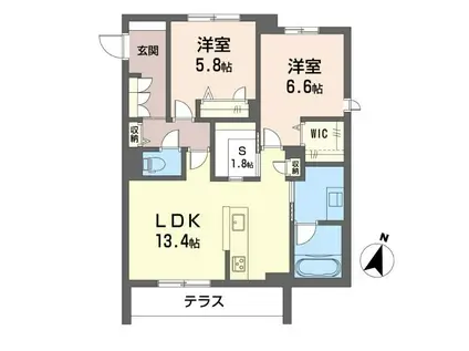 スピラーレ・マレ(2SLDK/1階)の間取り写真