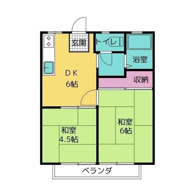 メゾンブランシュ(2DK/2階)の間取り写真