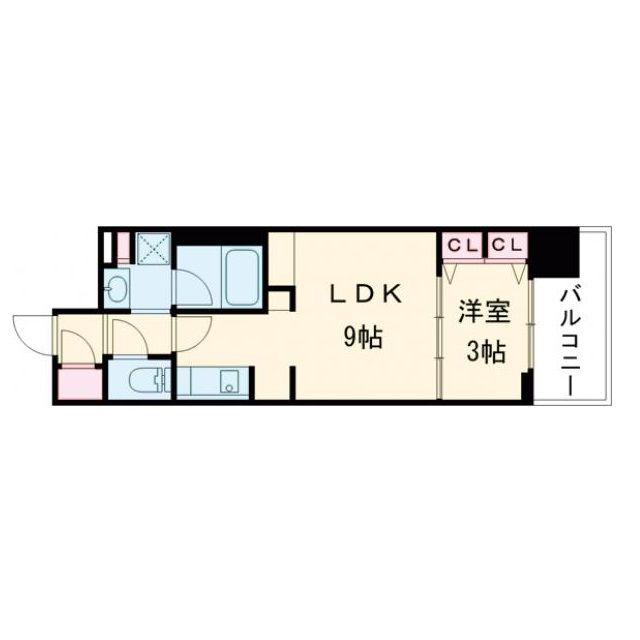 S-RESIDENCE天満橋AR(1LDK/6階)の間取り写真