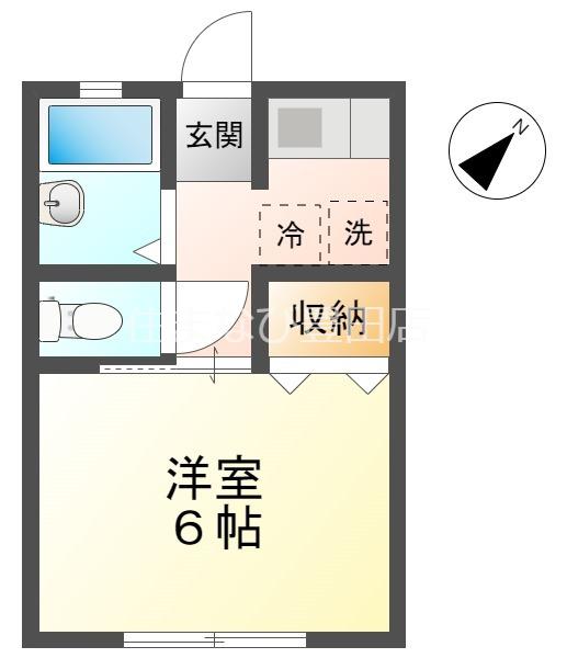 レインボー丸根(ワンルーム/1階)の間取り写真