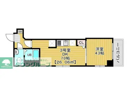 スピカ東小岩(1DK/5階)の間取り写真