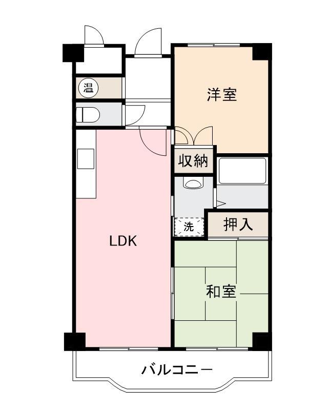 桜町ハイツ(2LDK/2階)の間取り写真