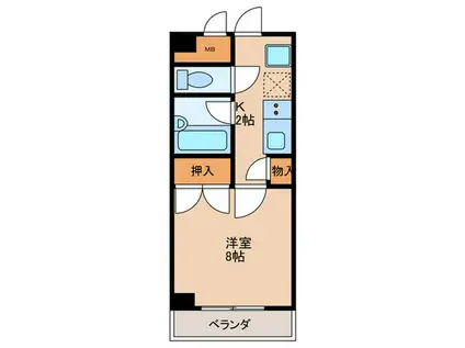 ソレアード(1K/3階)の間取り写真