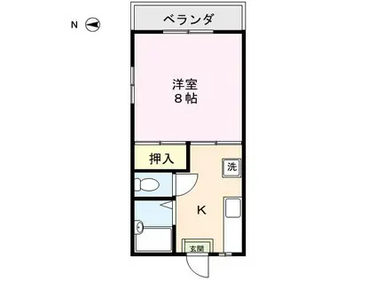 ラセーヌ(1DK/2階)の間取り写真