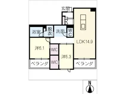 春和景明(2LDK/1階)の間取り写真