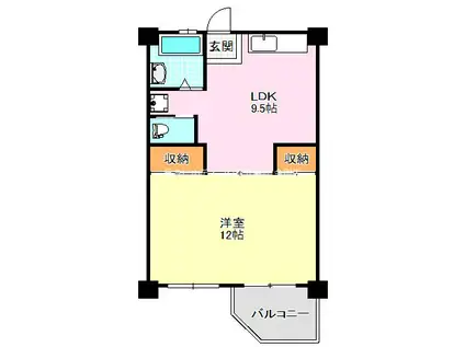 ビレッジハウス泉北栂タワー(1LDK/6階)の間取り写真