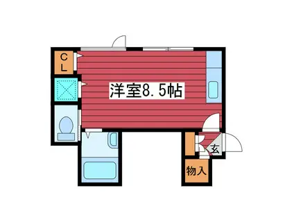 キャロルII(ワンルーム/3階)の間取り写真