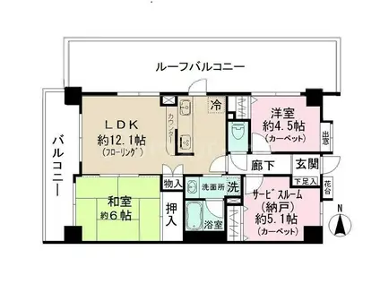 ヴェラハイツ六実駅前(2SLDK/4階)の間取り写真
