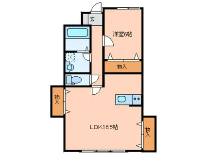 アルコイリスI番館(1LDK/1階)の間取り写真