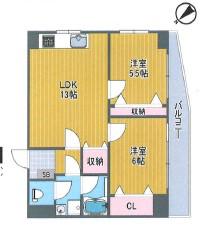 第5三和ビル(2LDK/7階)の間取り写真