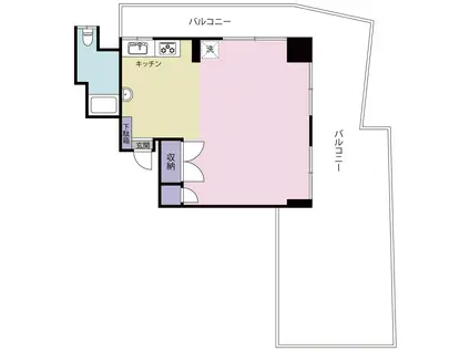 メロンむさし野(ワンルーム/2階)の間取り写真