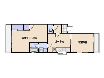 古川ビル(2LDK/4階)の間取り写真