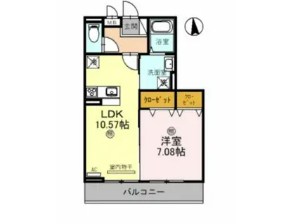 ウエスト ポート(1LDK/2階)の間取り写真