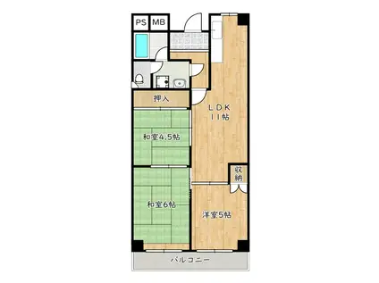 コートSU(3LDK/4階)の間取り写真