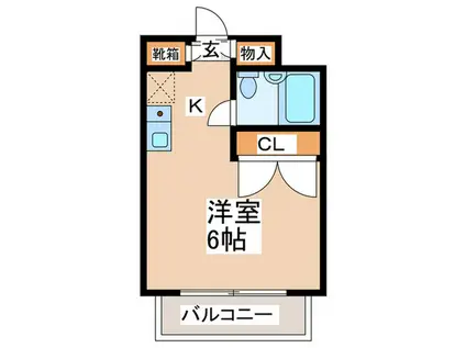 リヴィエール鶴牧(1K/3階)の間取り写真