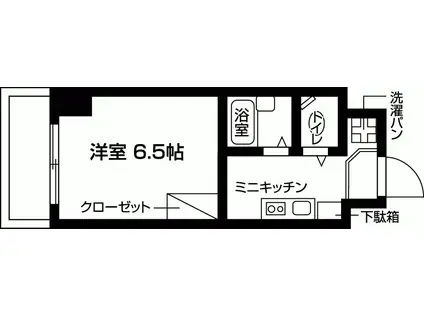 バウスクロス錦糸町(1K/3階)の間取り写真