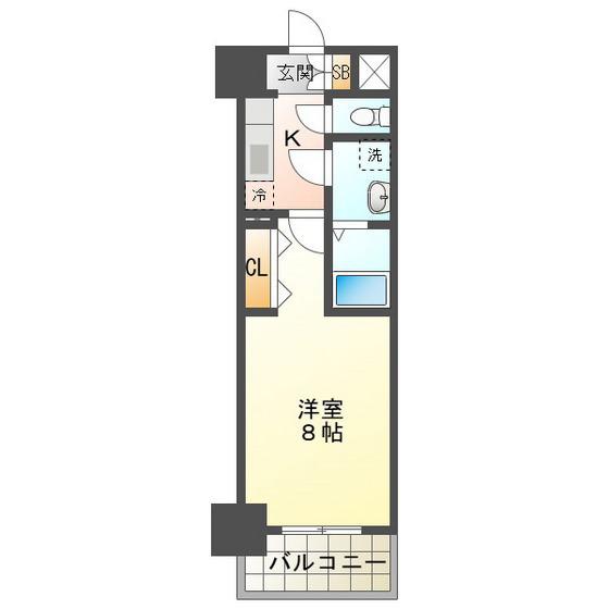 S-RESIDENCE四日市市堀木AMANTE(1K/10階)の間取り写真