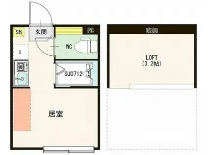 ハーモにテラス向島II(ワンルーム/2階)の間取り写真
