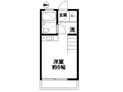 ビーンズ国立(ワンルーム/1階)の間取り写真