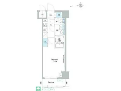 ミリア・レジデンス浅草橋(1K/5階)の間取り写真