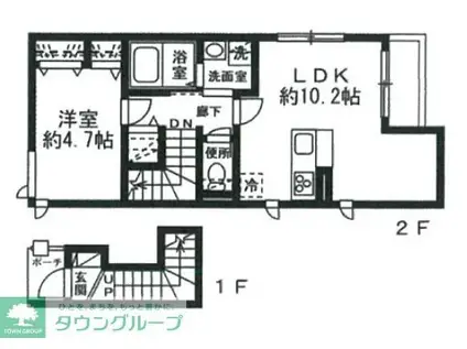 プランドール恵比寿(1LDK/2階)の間取り写真