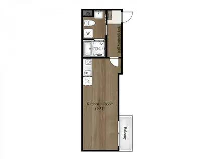 K.NOIR(ワンルーム/2階)の間取り写真