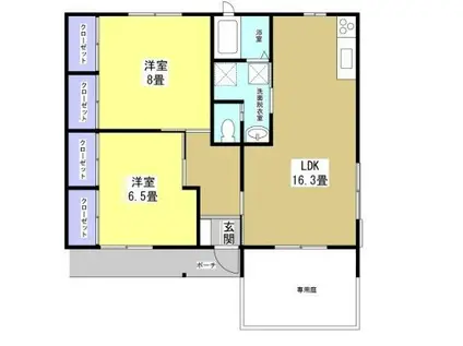 タウンハウスひとみ(2LDK/1階)の間取り写真