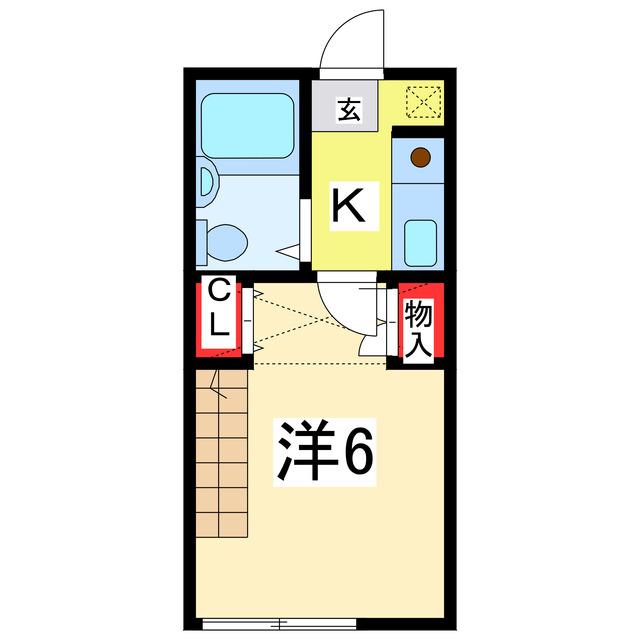 アビタス関屋(1K/2階)の間取り写真