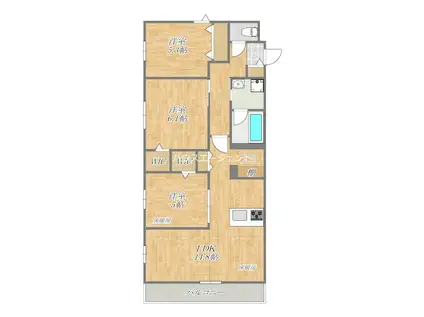 エトワールヴァリ プリミエ(3LDK/4階)の間取り写真