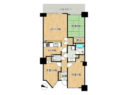 東京マスタープレイス(3LDK/23階)の間取り写真